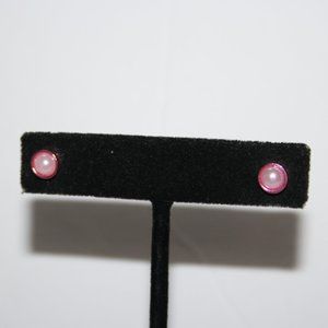 🌸 Pink Pearl & Metallic Post Earrings · .25" · NWoT 💗✨